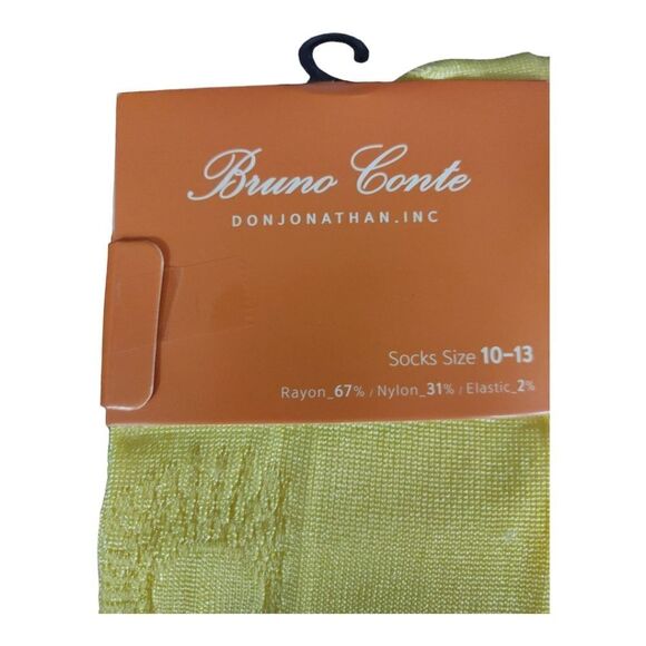 BRUNO CONTE MEN'S GOLD SILKY DRESS SOCK FASHION COLORS . BCS2004. - Picture 4 of 4